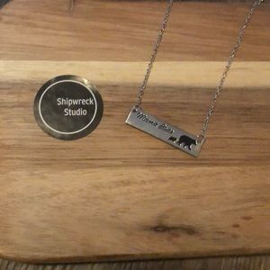 Silver Plated Mama Bear and One Cub Necklace NEW